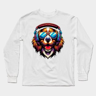 Field Spaniel Smiling DJ with Harmonious Beats Long Sleeve T-Shirt